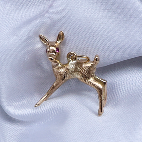 9ct Yellow Gold Deer Fawn Charm By Georg Jensen