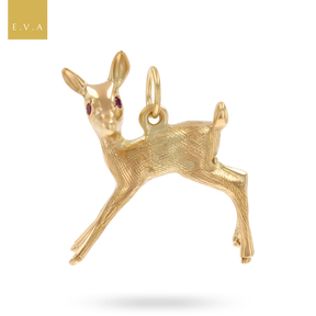 9ct Yellow Gold Deer Fawn Charm By Georg Jensen