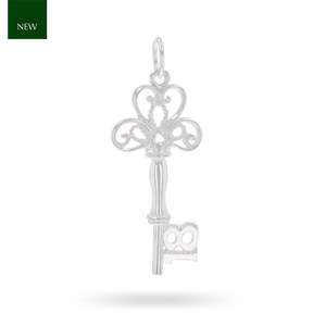 Sterling Silver Fancy 18th Key Charm