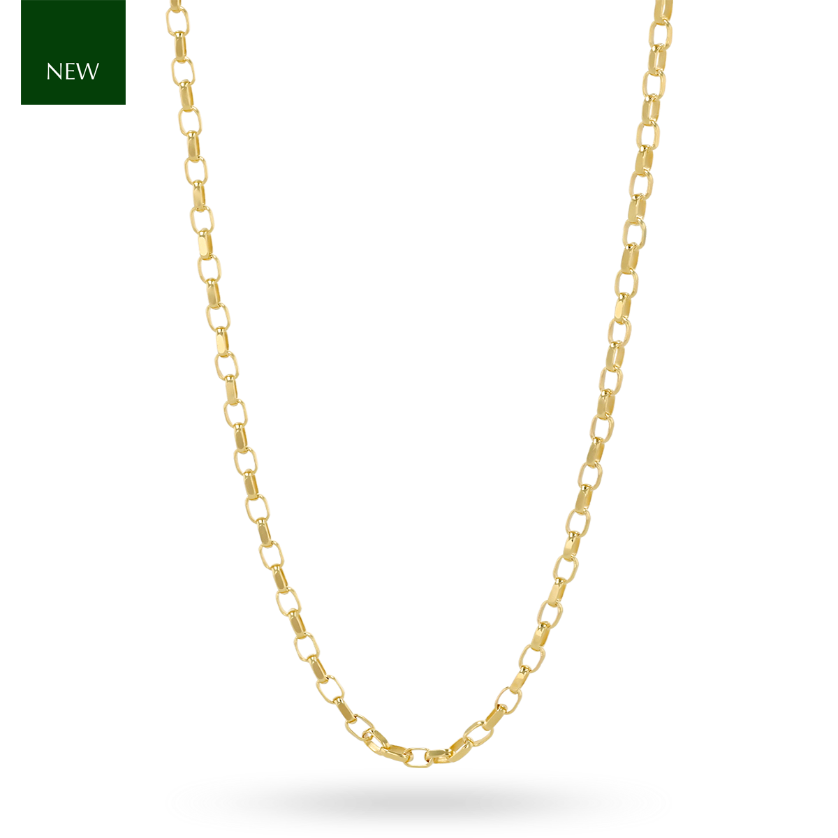 9ct Yellow Gold Diamond Cut Belcher Chain