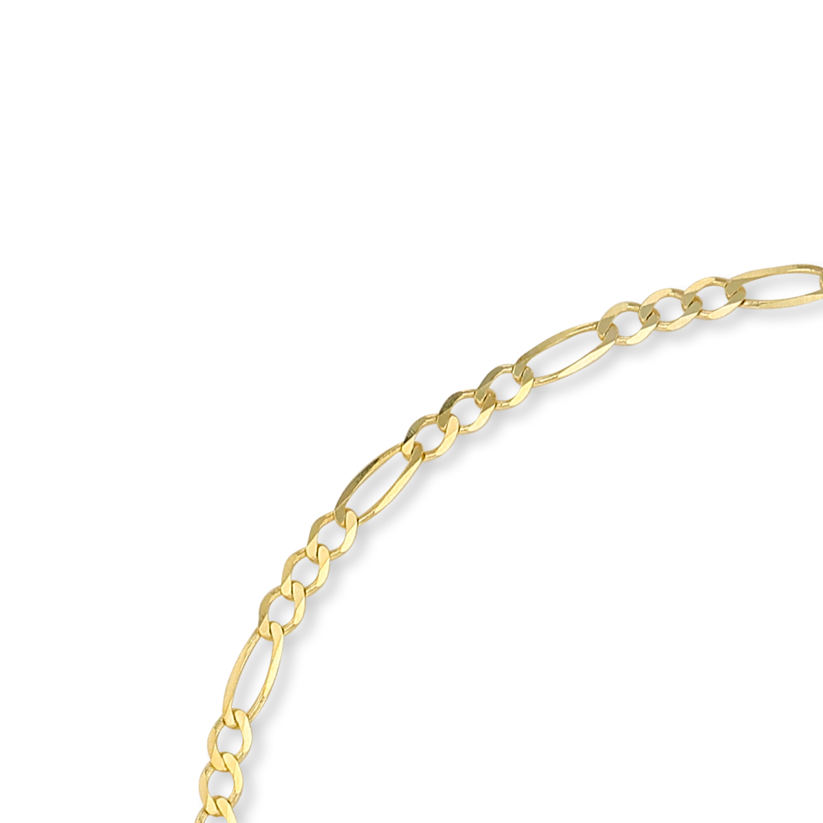 9ct Yellow Gold 3mm Diamond Cut Figaro Anklet