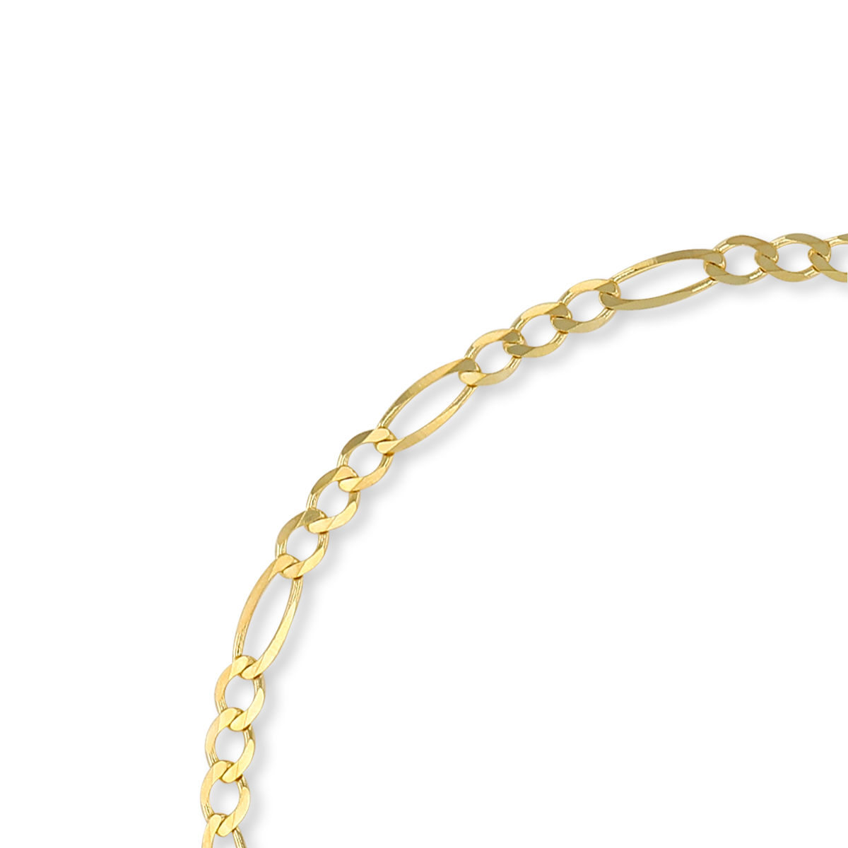 9ct Yellow Gold 3.5mm Diamond Cut Figaro Anklet