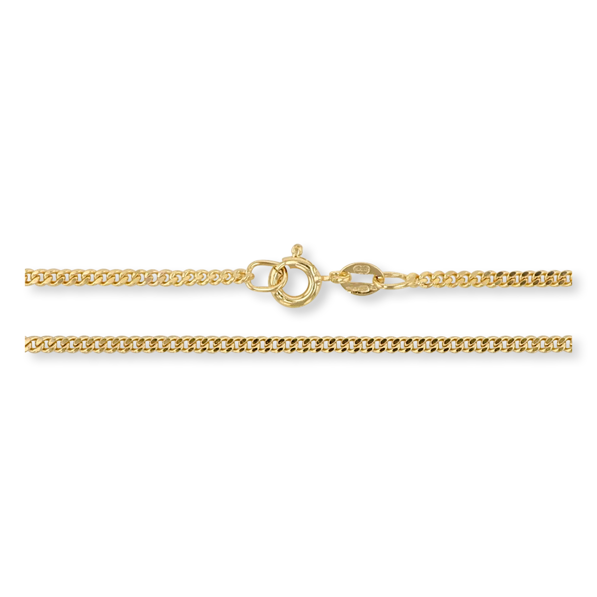 9ct Yellow Gold 1.8mm Close Curb Chain - Clasp