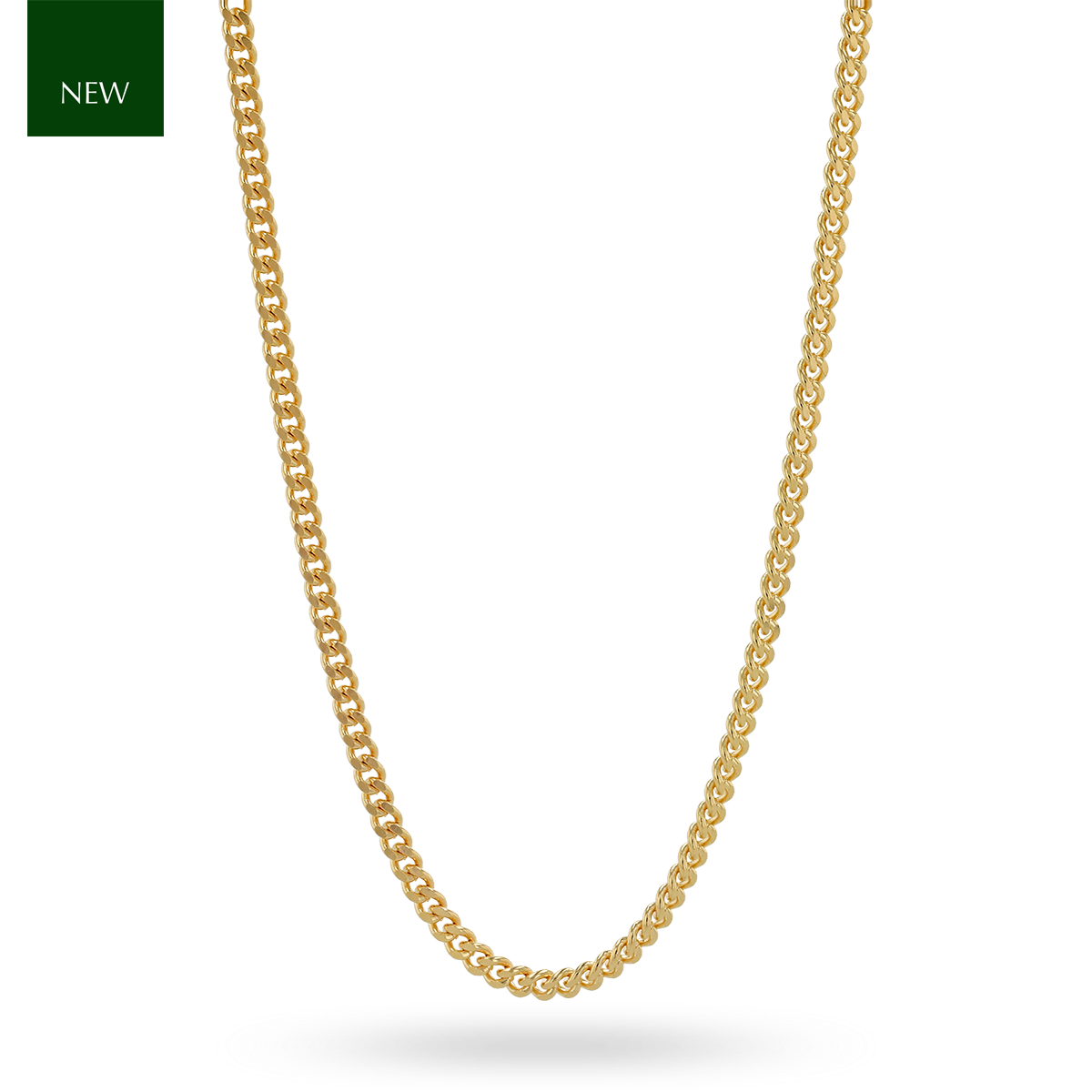 9ct Yellow Gold 1.8mm Close Curb Chain