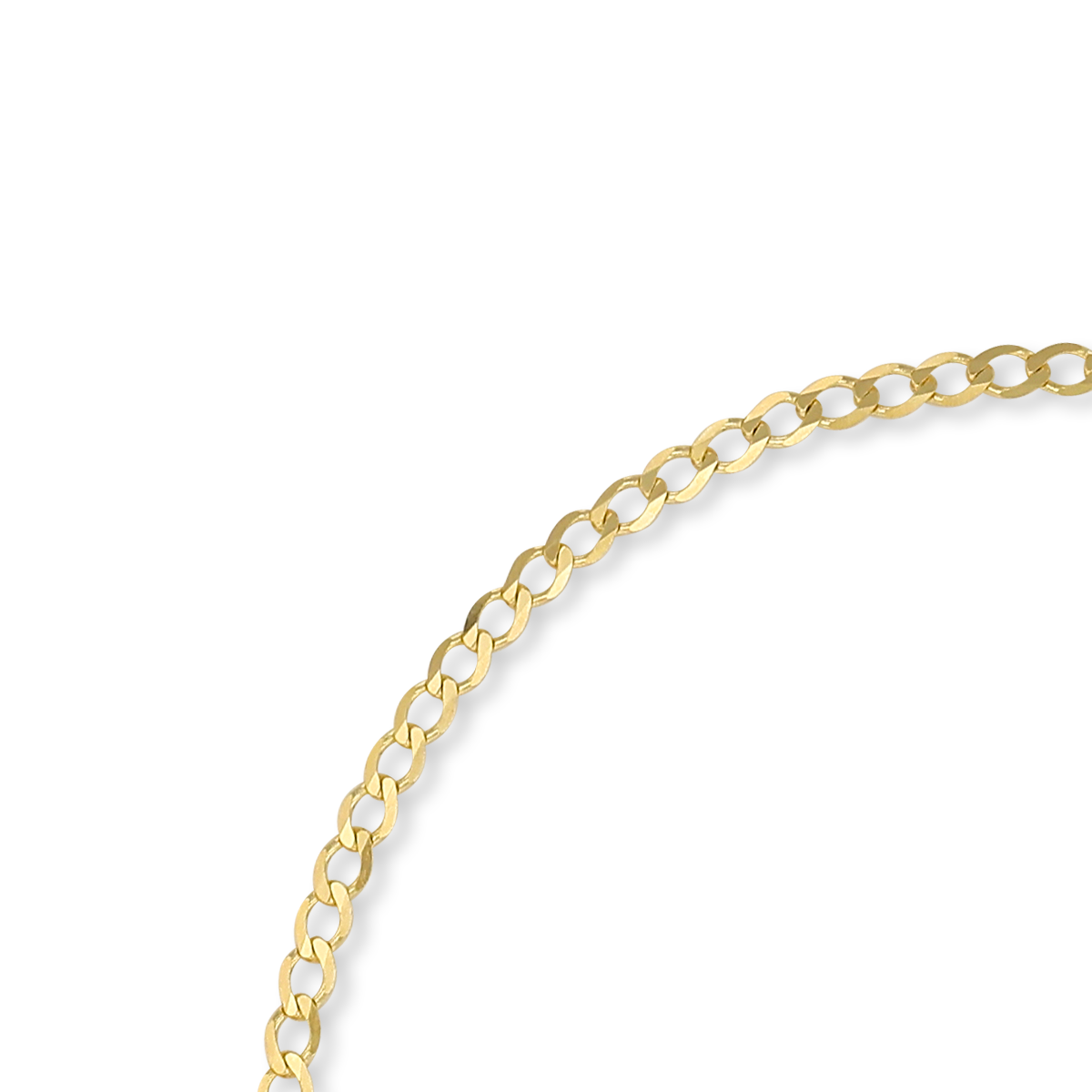 9ct Yellow Gold Diamond Cut Curb Anklet