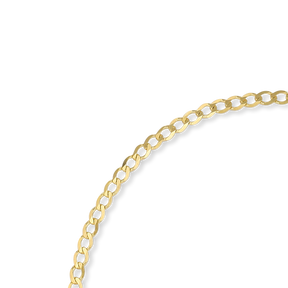 9ct Yellow Gold Diamond Cut Curb Anklet