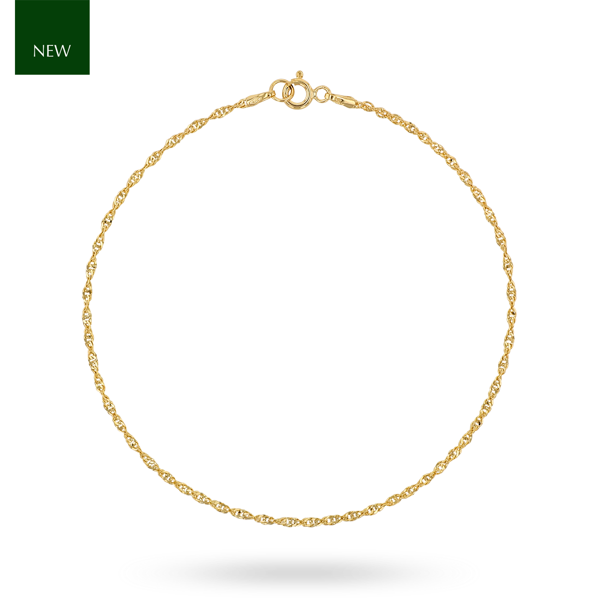 9ct Yellow Gold Singapore Twist Anklet