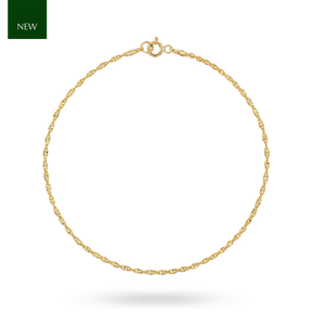 9ct Yellow Gold Singapore Twist Anklet