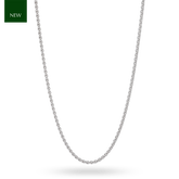 9ct White Gold 1mm Wheat Chain