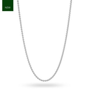 9ct White Gold 1mm Wheat Chain