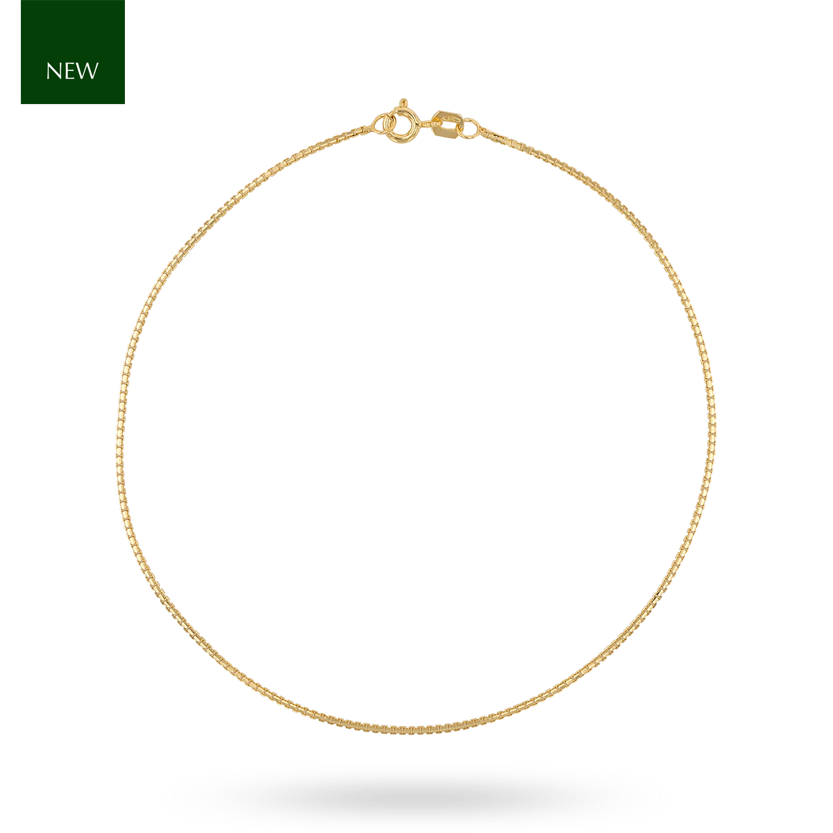 9ct Yellow Gold Venetian Box Anklet