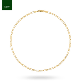 9ct Yellow Gold 2mm Paperclip Anklet