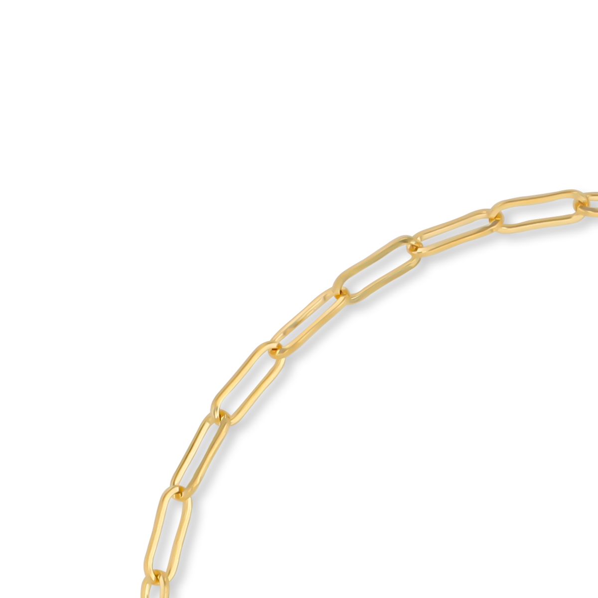 9ct Yellow Gold 3mm Paperclip Anklet