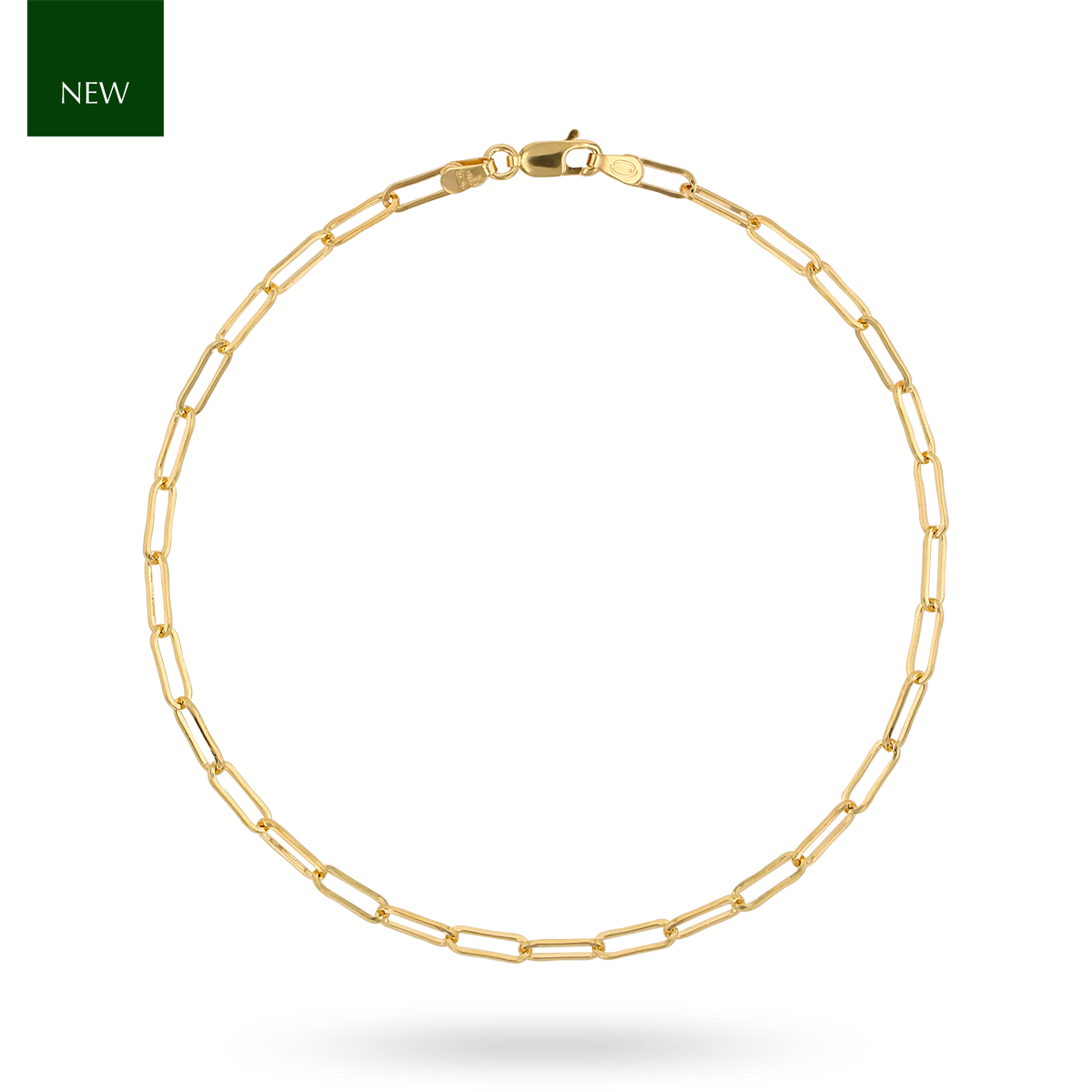 9ct Yellow Gold 3mm Paperclip Anklet