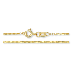 9ct Yellow Gold 1.2mm Diamond Cut Trace Chain - Clasp