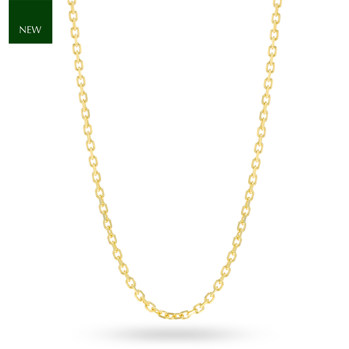 9ct Yellow Gold 1.2mm Diamond Cut Trace Chain