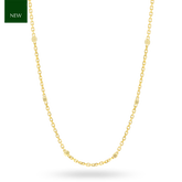 9ct Yellow Gold Diamond Cut Trace & Bead Chain