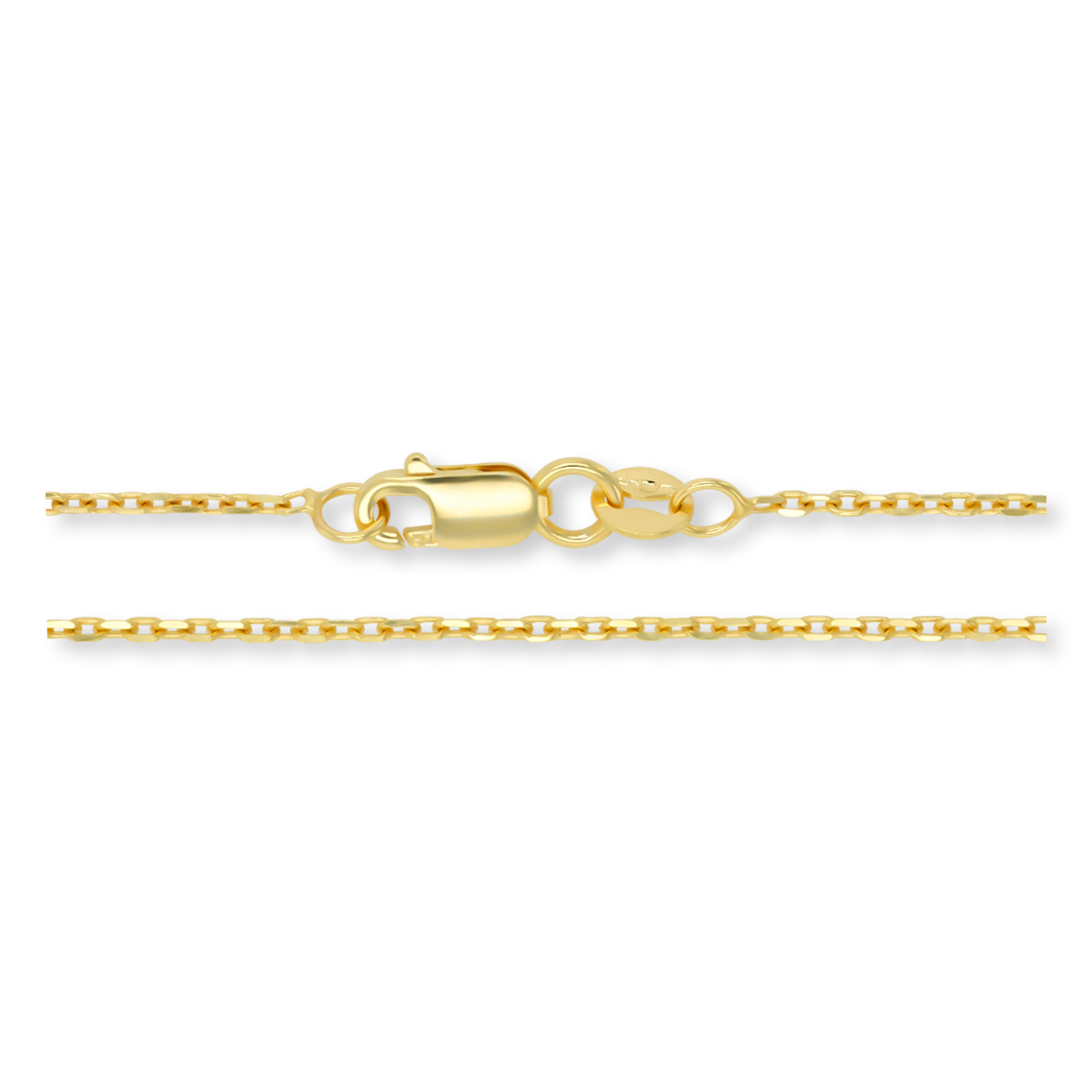 9ct Yellow Gold 0.8mm Diamond Cut Trace Chain - Clasp