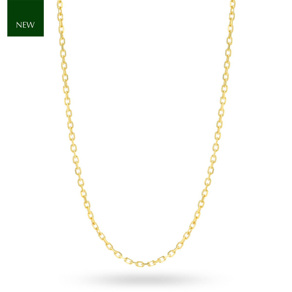 9ct Yellow Gold 0.8mm Diamond Cut Trace Chain
