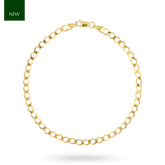 9ct Yellow Gold 3.5mm Open Curb Bracelet