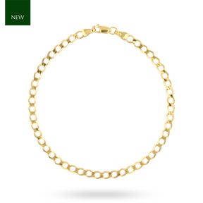 9ct Yellow Gold 3.5mm Open Curb Bracelet