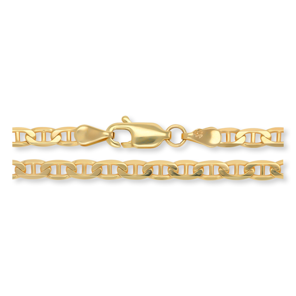 9ct Yellow Gold 3mm Flat Anchor Chain - Clasp