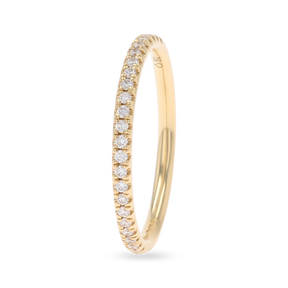 18ct Yellow Gold 0.16cts Round Brilliant Cut Diamond Half Eternity Ring