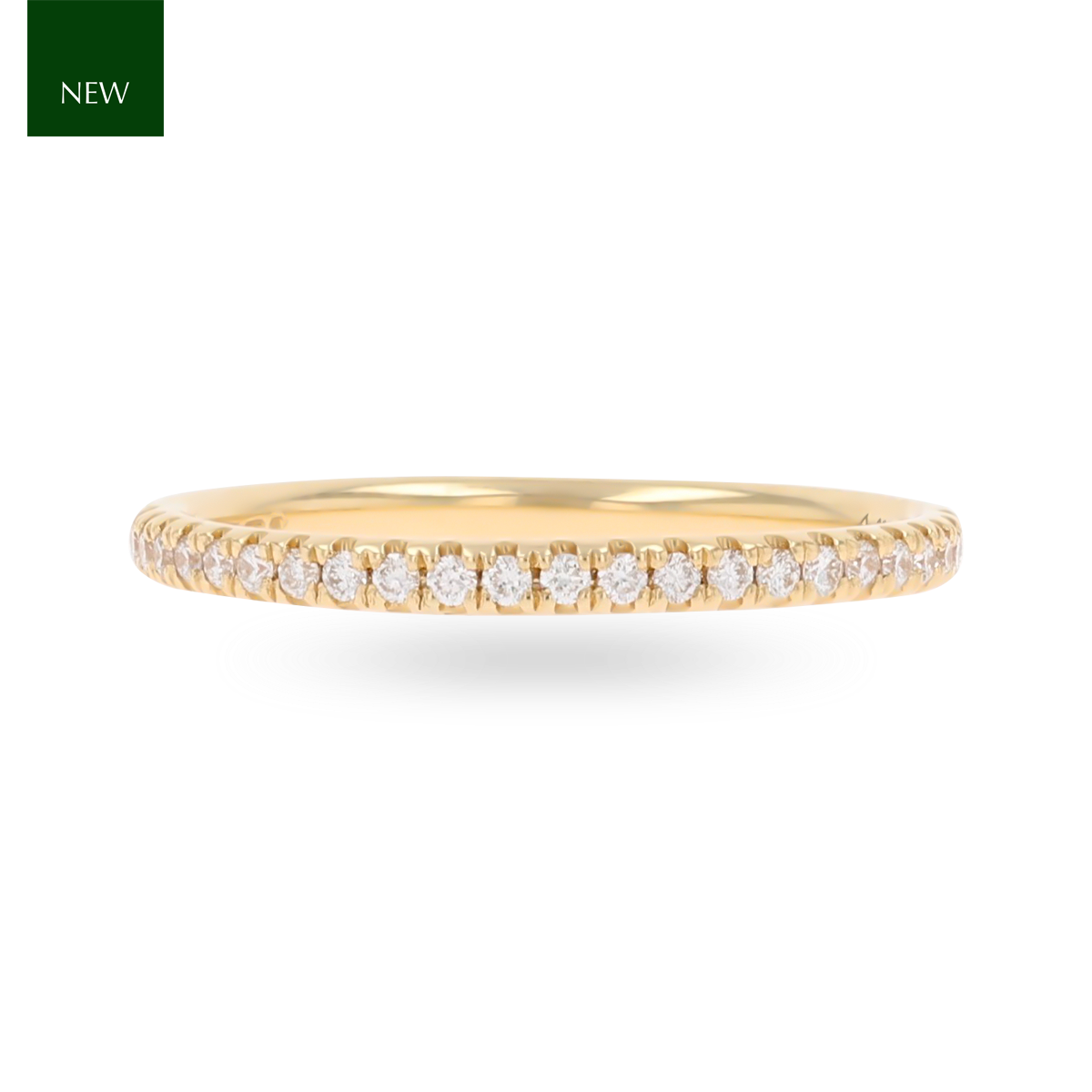 18ct Yellow Gold 0.16cts Round Brilliant Cut Diamond Half Eternity Ring