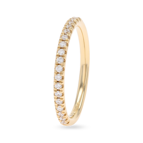 18ct Yellow Gold 0.20cts Round Brilliant Cut Diamond Half Eternity Ring