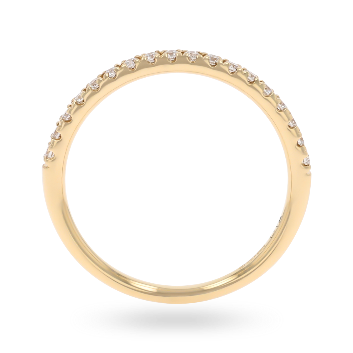 18ct Yellow Gold 0.20cts Round Brilliant Cut Diamond Half Eternity Ring