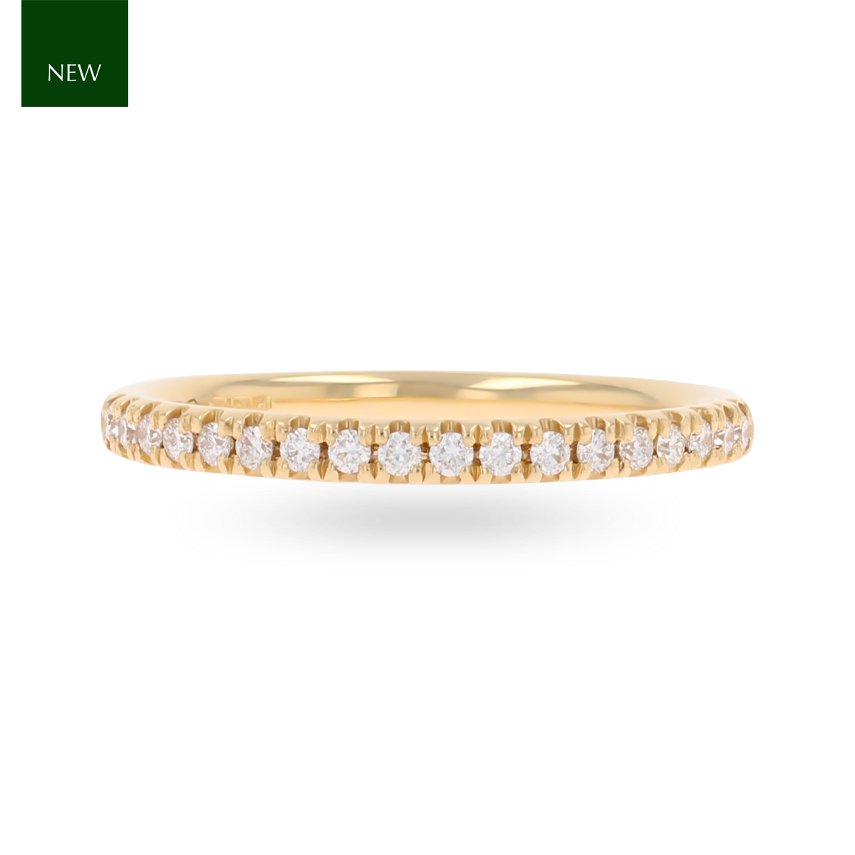 18ct Yellow Gold 0.20cts Round Brilliant Cut Diamond Half Eternity Ring