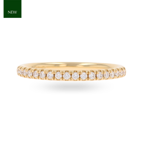 18ct Yellow Gold 0.20cts Round Brilliant Cut Diamond Half Eternity Ring