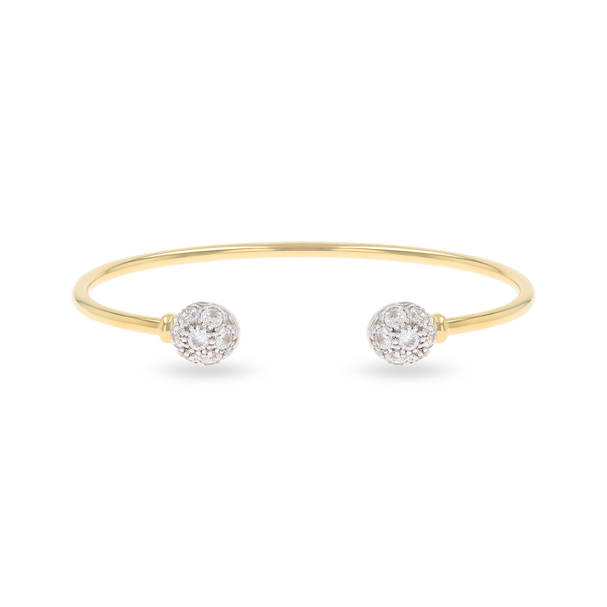 9ct Yellow Gold Cubic Zirconia Solid Torque Baby Bangle