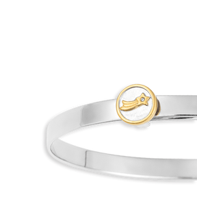 Recycled Sterling Silver Shooting Star Expanding Bangle with Diamond
