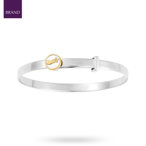 Recycled Sterling Silver Shooting Star Expanding Bangle with Diamond
