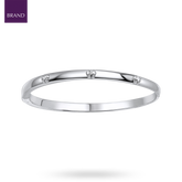 Recycled Sterling Silver Floral Hinged Maiden Bangle with Diamond