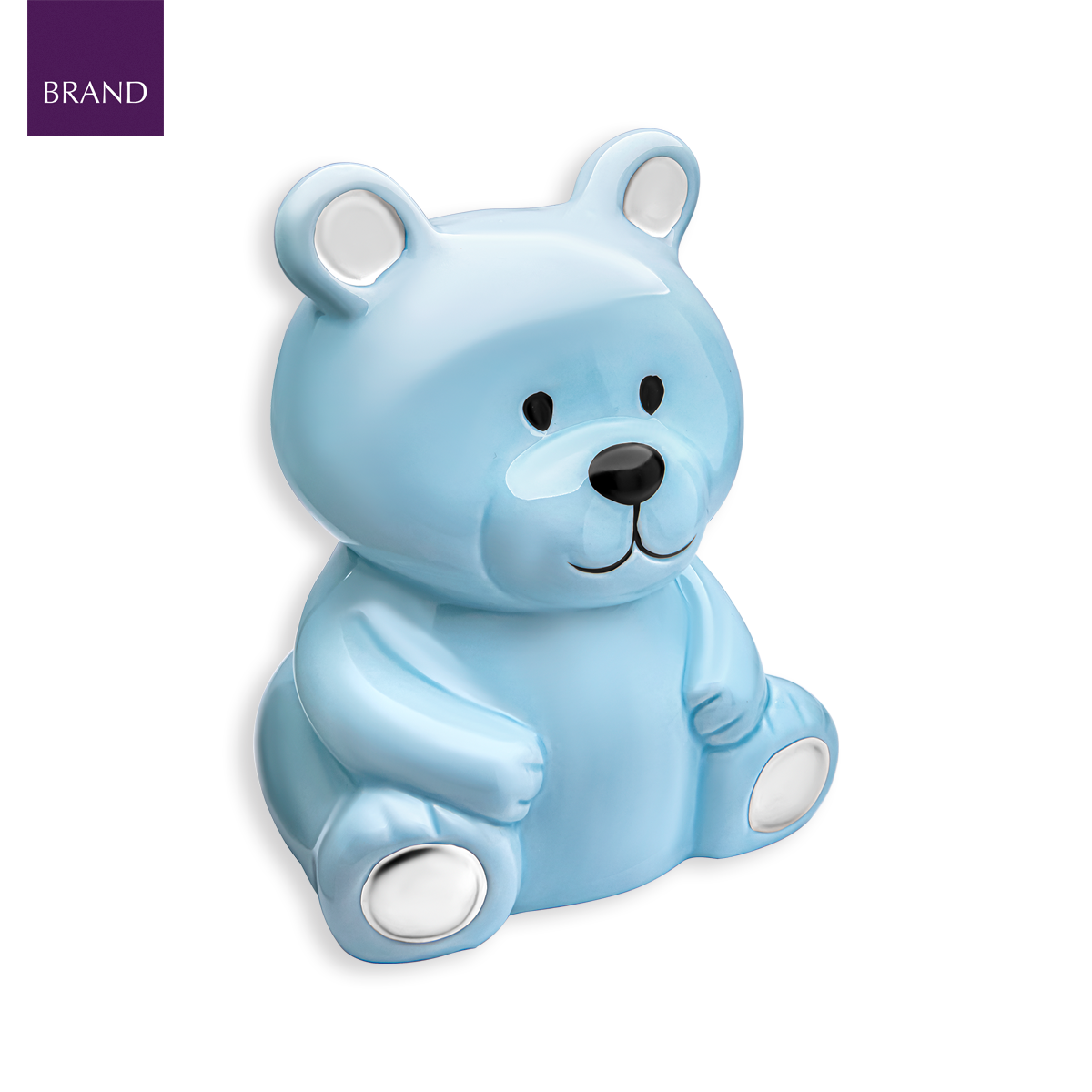 Ceramic Blue Teddy Money Box
