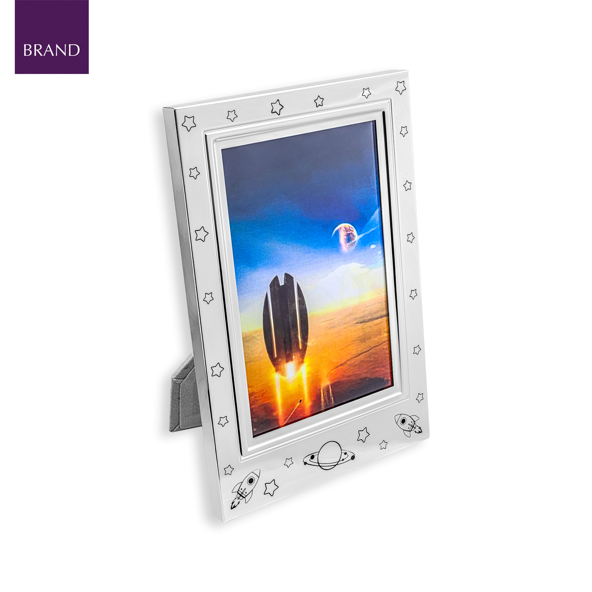 Silver Plated Space Photo Frame