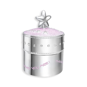Silver Plated Pink Star Music Trinket Box with Crystal