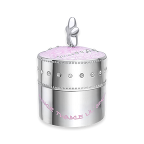 Silver Plated Pink Star Music Trinket Box with Crystal