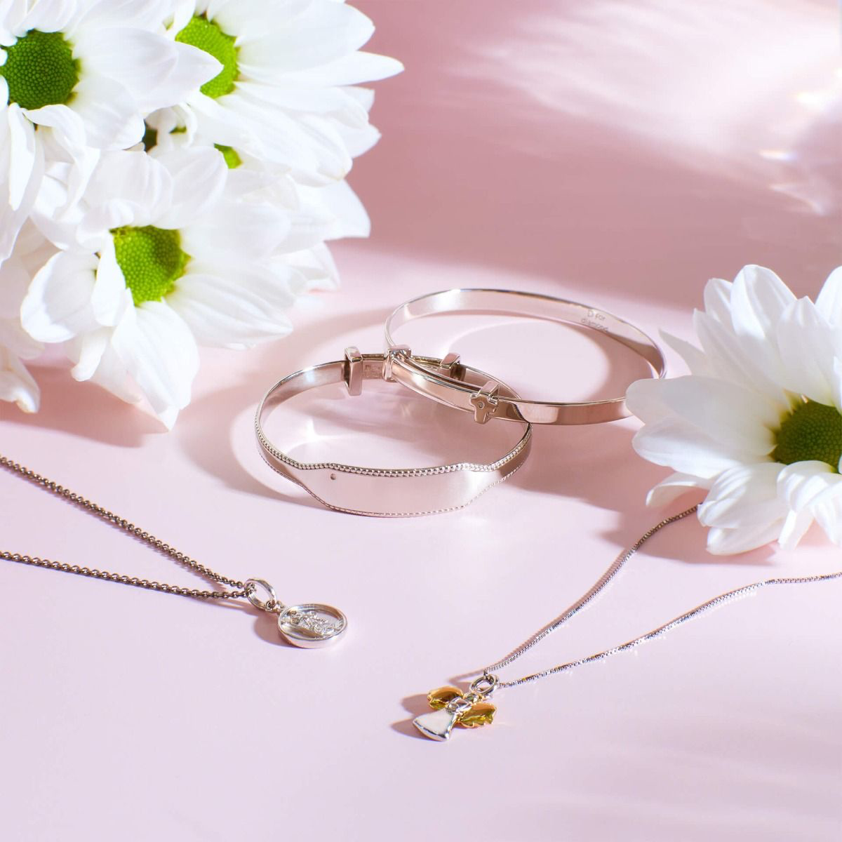 Recycled Sterling Silver Diamond Saint Christopher Pendant with Chain