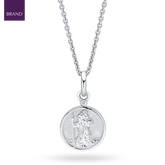 Recycled Sterling Silver Diamond Saint Christopher Pendant with Chain