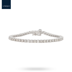 18ct White Gold 5.00cts Diamond Claw Set Tennis Bracelet