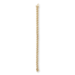 9ct Yellow Gold Diamond Set Spiral Tennis Bracelet