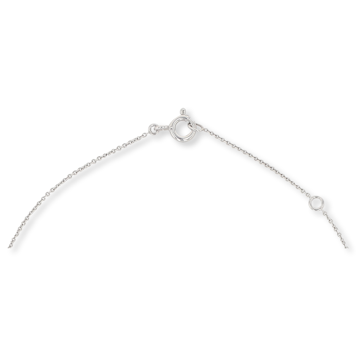 9ct White Gold Sapphire & Diamond Crescent Necklace