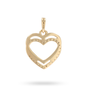 9ct Yellow Gold Double Heart Diamonds Set Pendant