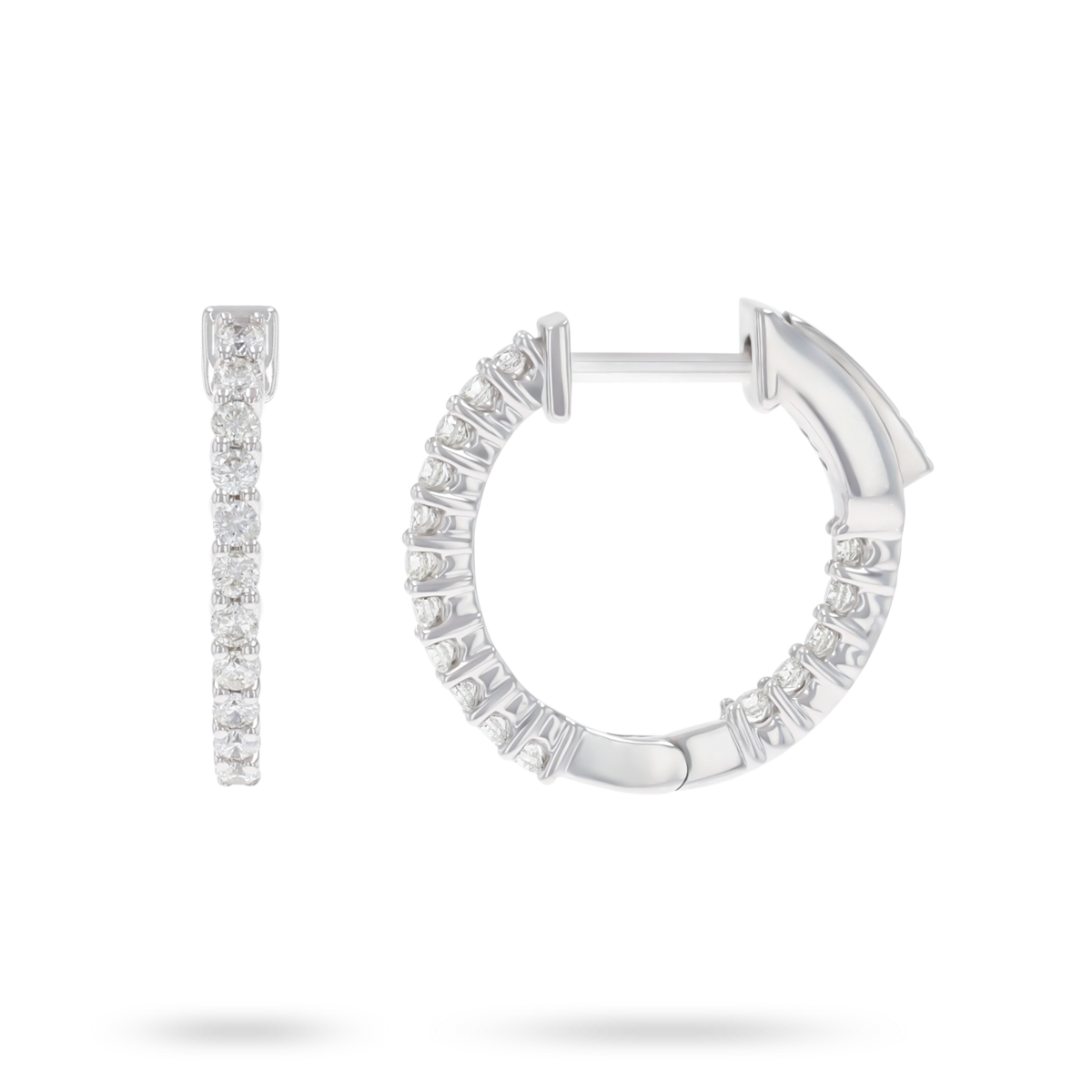 9ct White Gold 0.33cts Diamond Hoop Earrings