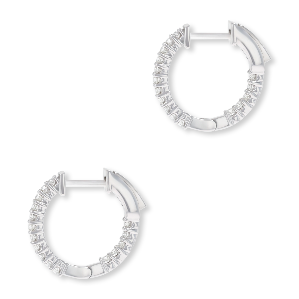 9ct White Gold 0.33cts Diamond Hoop Earrings