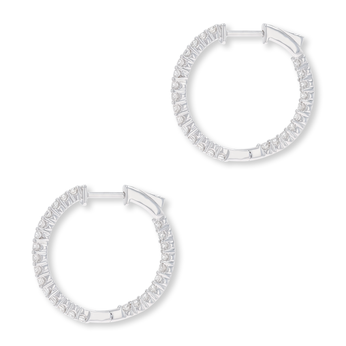 9ct White Gold 1.08cts Diamond Hoop Earrings