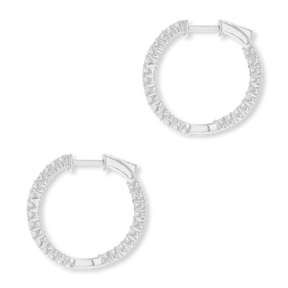 9ct White Gold 1.08cts Diamond Hoop Earrings